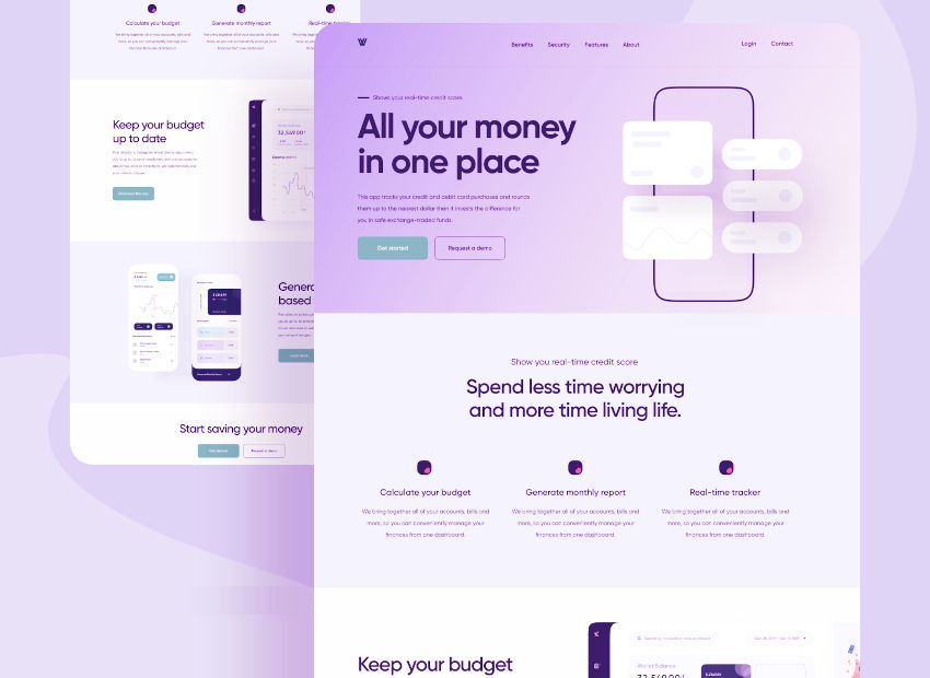 Landing page for a mobile app